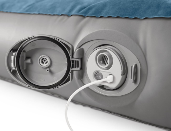 Односпальный надувной матрас Интекс Престиж Дауни (Intex Prestige Downy Twin), 99х191x25 см с аккумуляторным насосом