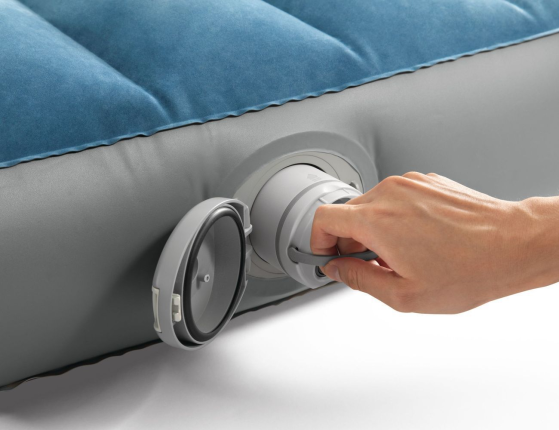 Односпальный надувной матрас Интекс Престиж Дауни (Intex Prestige Downy Twin), 99х191x25 см с аккумуляторным насосом