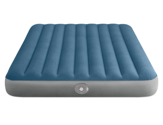 Двуспальный надувной матрас Интекс Престиж Дауни (Intex Prestige Downy Queen), 152х203x25 см с аккумуляторным насосом
