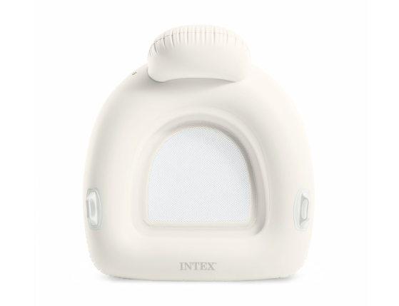 Надувное кресло для плавания со спинкой Интекс Пиллоу Флоат (Intex Pillow Float Lounge) с сетчатым дном, белое, 114х107 см