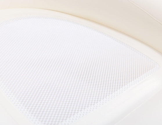 Надувное кресло для плавания со спинкой Интекс Пиллоу Флоат (Intex Pillow Float Lounge) с сетчатым дном, белое, 114х107 см