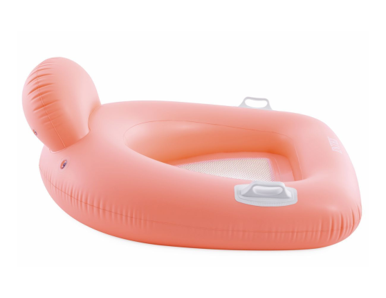 Надувное кресло для плавания Интекс Пиллоу Флоат (Intex Pillow Float Lounge) с сетчатым дном, розовое, 114х107 см