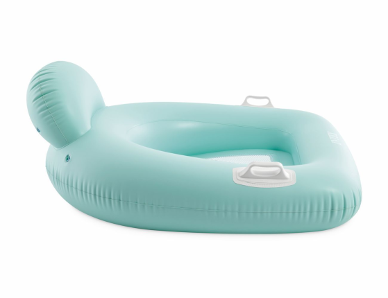Надувное кресло для плавания Интекс Пиллоу Флоат (Intex Pillow Float Lounge) с сетчатым дном, голубое, 114х107 см