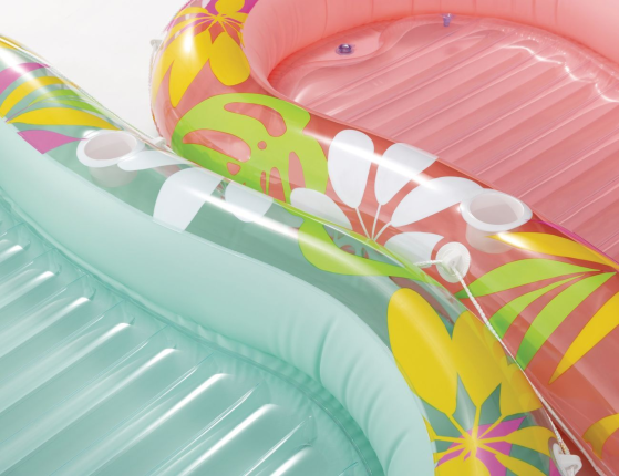 Надувной матрас-шезлонг Интекс Тропикал Оазис (Intex Tropical Oasis), голубой, 206х122 см