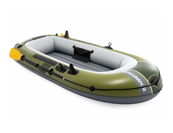 Надувная лодка Интекс (Intex) двухместная Сихок с насосом и веслами (Seahawk 2 Set), 236х114х41 см