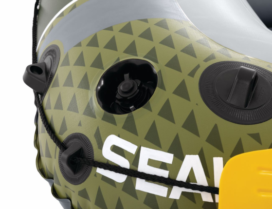 Надувная лодка Интекс (Intex) двухместная Сихок с насосом и веслами (Seahawk 2 Set), 236х114х41 см