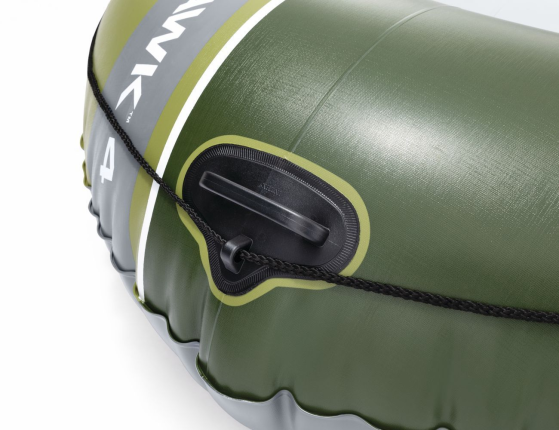 Надувная лодка Интекс (Intex) четырёхместная Сихок с насосом и веслами (Seahawk 4 Set), 351х145х48 см