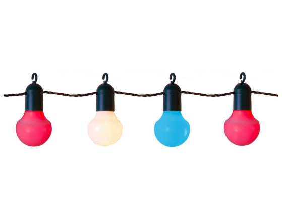Электрогирлянда PARTY BALLS с крючками, 20 акварельных цветных LED-ламп, 5.7+5 м, уличная, Star Trading
