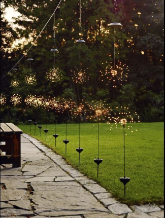 Садовый светильник подвесной FIREWORK, 90 тёплых белых микро LED-огней, солнечная батарея, 45х26 см, Star Trading