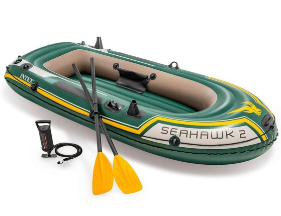 Надувная лодка Intex двухместная Seahawk-200 (Set), 236х114x41 см