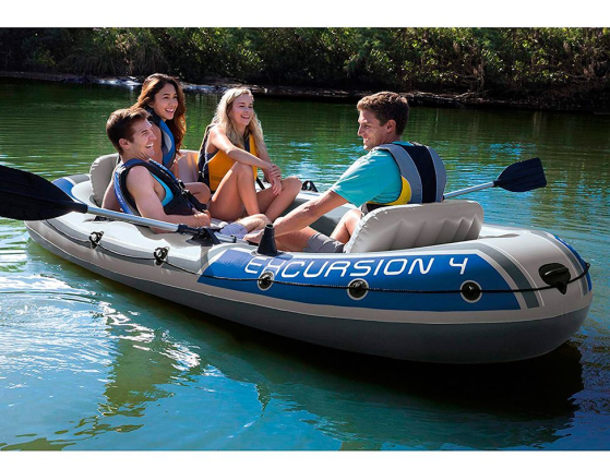 Надувная лодка четырехместная INTEX Excursion-4 (Set), 315х165х43 см