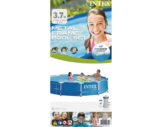Каркасный бассейн Intex Metal Frame Pool, 366х76 см + фильтр-насос