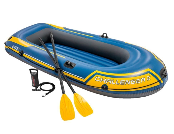 Надувная лодка Intex двухместная Challenger-2 (Set), 236х114х41 см