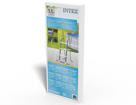 Лестница Intex двухсторонняя универсальная со съемными ступенями для бассейна, высота 91-107 см