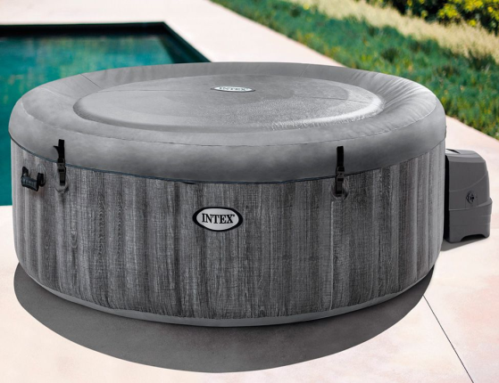Надувное джакузи Intex PureSpa Greywood Deluxe с аэромассажем и подсветкой, 196х71 см