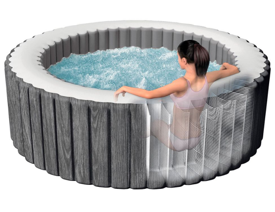 Надувное джакузи Intex PureSpa Greywood Deluxe с аэромассажем и подсветкой, 196х71 см