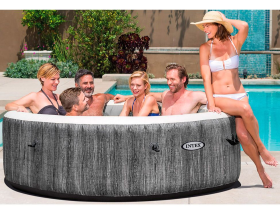 Надувное джакузи Intex PureSpa Greywood Deluxe с аэромассажем и подсветкой, 216х71 см