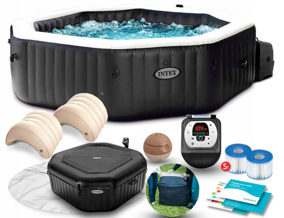 Надувное джакузи Intex PureSpa Deluxe с аэро и гидромассажем и хлоргенератором, 201х71 см