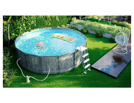 Бассейн каркасный Intex Greywood Prism Frame Pool, 457 х 122 см + фильтр-насос + аксессуары