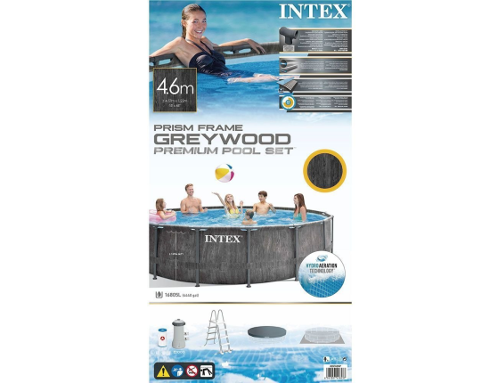 Бассейн каркасный Intex Greywood Prism Frame Pool, 457 х 122 см + фильтр-насос + аксессуары