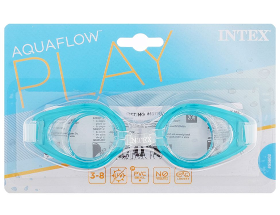 Очки для плавания Play Goggles голубые, от 3 до 8 лет