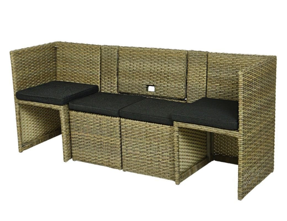 Мебель для балкона и лоджии ЦЮРИХ, искусственный ротанг, 59x110x80 см