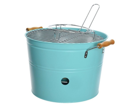 Портативный гриль ВЕДЁРКО BBQ-STYLE, сталь, голубой, 33x40x24 см