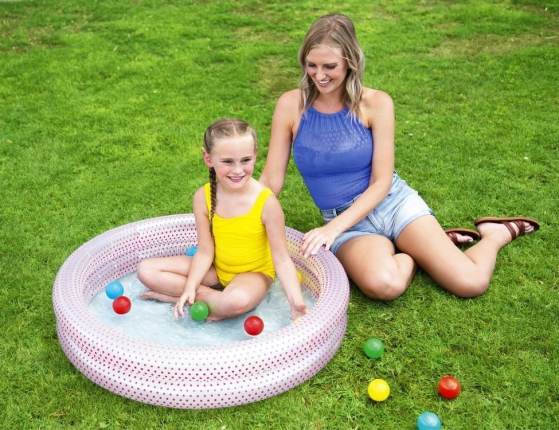 Надувной бассейн с мячами Play Pool розовый, 91x20 см, от 2 лет, BestWay