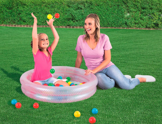 Надувной бассейн с мячами Play Pool розовый, 91x20 см, от 2 лет, BestWay