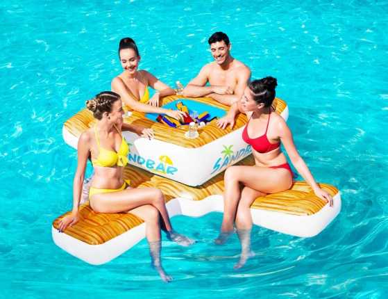 Плавучий остров с баром Sandbar, 246x246см, BestWay