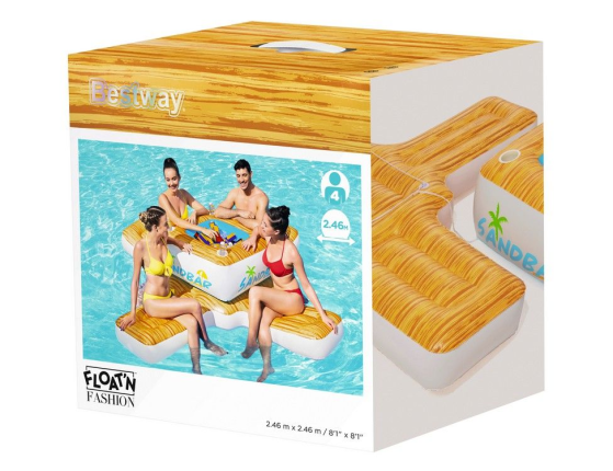 Плавучий остров с баром Sandbar, 246x246см, BestWay