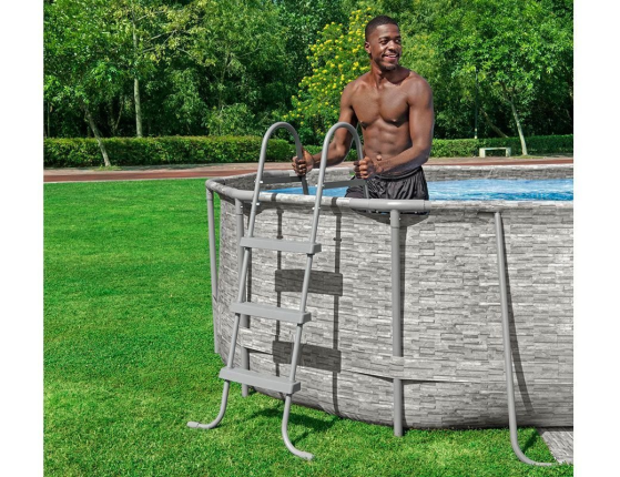 Бассейн каркасный овальный Power Steel Swim Vista Series II, 488х305х107см + песочный фильтр-насос + аксессуары, BestWay