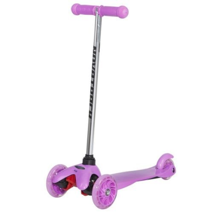 Самокат-кикборд Novatrack Disco-kids, детский трансформер, max 40 кг, розовый