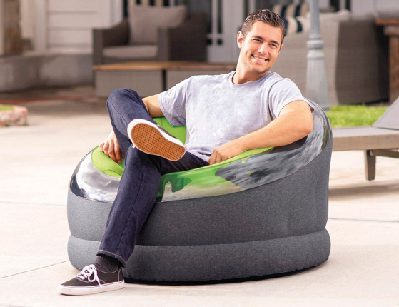 Надувное кресло Intex Empire Chair зеленое, 112х109х69 см