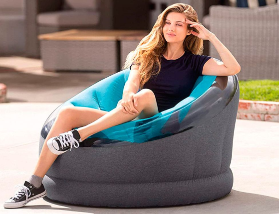 Надувное кресло Intex Empire Chair бирюзовое, 112х109х69 см