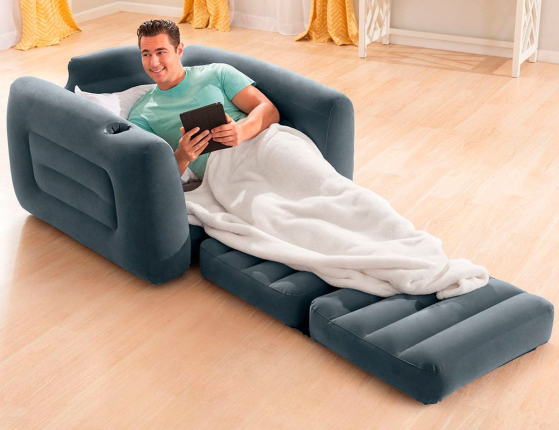Надувное кресло Intex Pull-Out раскладное, 117х224х66 см
