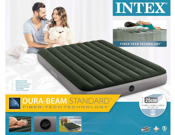 Двуспальный надувной матрас Intex Prestige Downy Airbed (Queen), 152х203х25 см