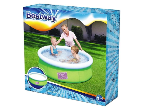 Детский бассейн My First Fast Set с надувным кольцом голубой 152х38 см, от 2 лет, BestWay
