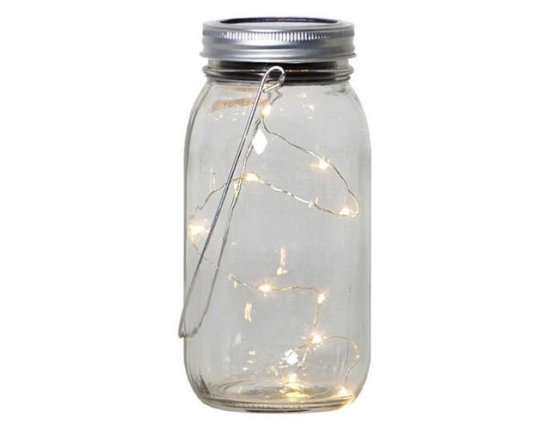 Садовый светильник на солнечной батарее JAMJAR, 10 тёплых белых микро LED-огней, 18х8 см, Star Trading