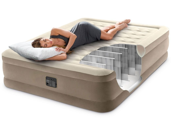 Двуспальная кровать Intex Ultra Plush Bed (Queen), 152х203х46 см, со встроенным насосом