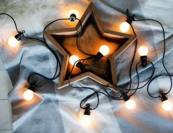 Электрогирлянда ТОПЛЁНОЕ МОЛОКО, 20 тёплых, молочно-белых, LED огней, 9.5+5 м, коннектор, черный провод, уличная