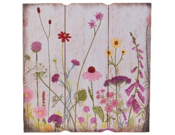 Винтажное настенное панно УЮТНАЯ ЛУЖАЙКА, дерево, 1.8x40x40 см, Kaemingk