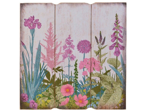 Винтажное настенное панно УЮТНАЯ ЛУЖАЙКА, модель 3, дерево, 40x40 см