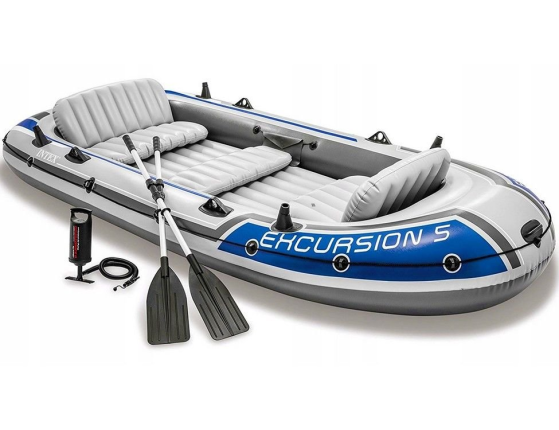 Надувная лодка пятиместная Intex Excursion-5 (Set), 366х168х43 см