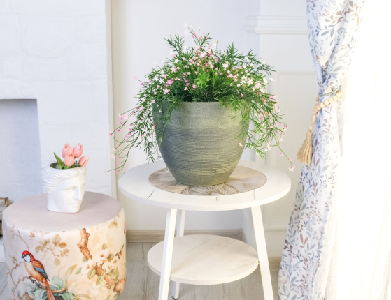 Кашпо ДРУДЖИ, полипропилен, серое, 27х31 см