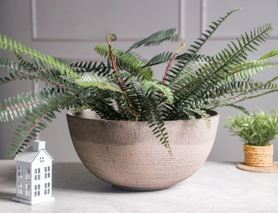 Кашпо-чаша ДЖЕЛЛ, полипропилен, серый, 17х35 см