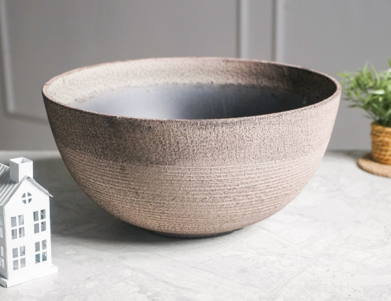 Кашпо-чаша ДЖЕЛЛ, полипропилен, серый, 17х35 см