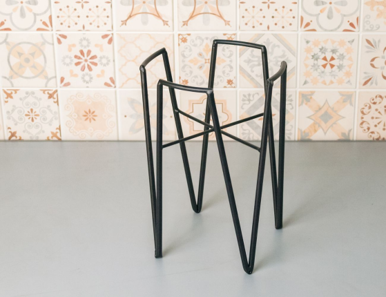 Подставка для кашпо БЛОММЕ, металл, чёрная, 17.5х17.5х25 см