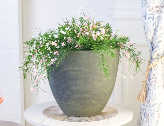 Кашпо ДРУДЖИ, полипропилен, серое, 33х37 см