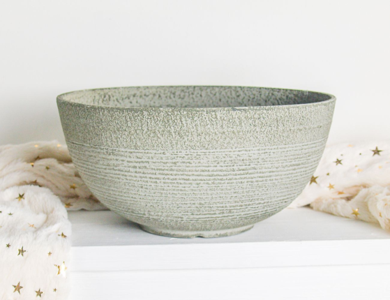 Кашпо чаша ДЖЕЛЛ, полипропилен, светло-серое, 12х25 см